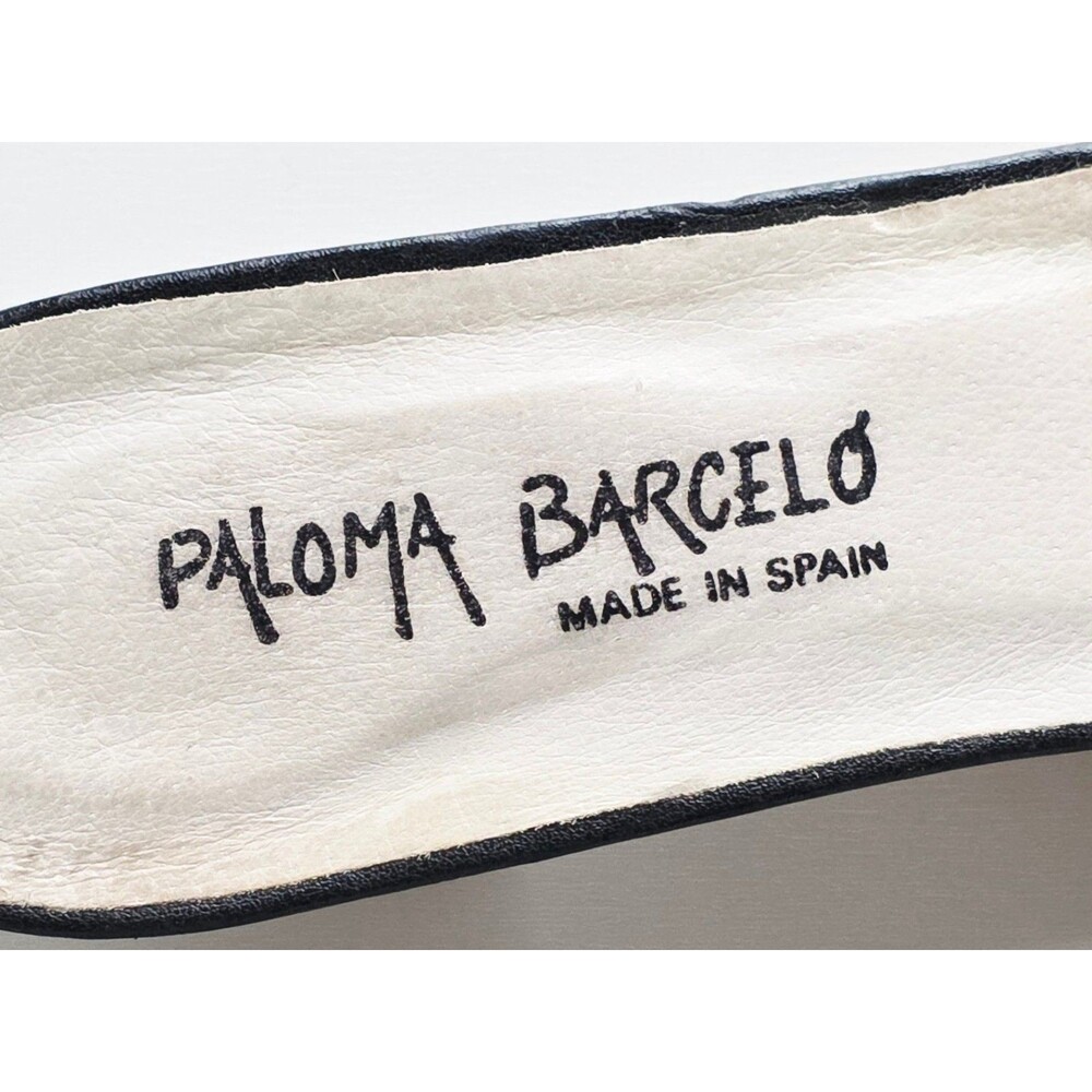PALOMA BARCELO Leather Pointed Toe Mules Multicolor Circle Accents Sz 41 10.5 - Picture 3 of 11